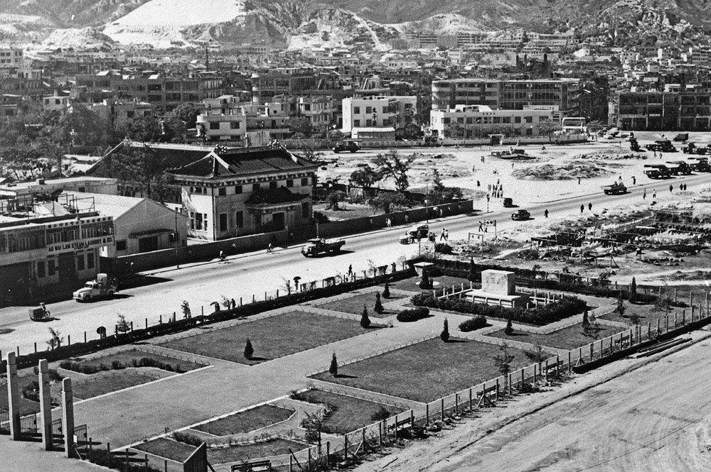圖中央為當年新建的宋皇臺公園。現今一帶大興土木，為興建中的沙中線地盤。攝於1960年代。(圖片 /政府檔案處)
