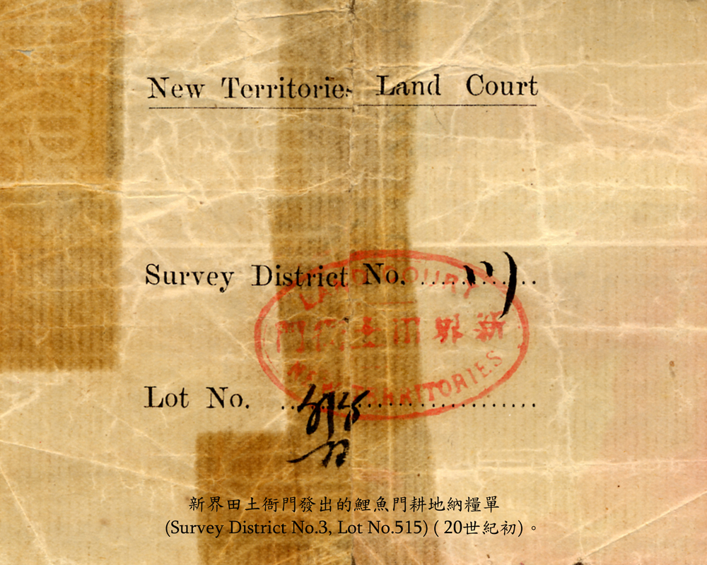 1900年的鯉魚門地稅單。 